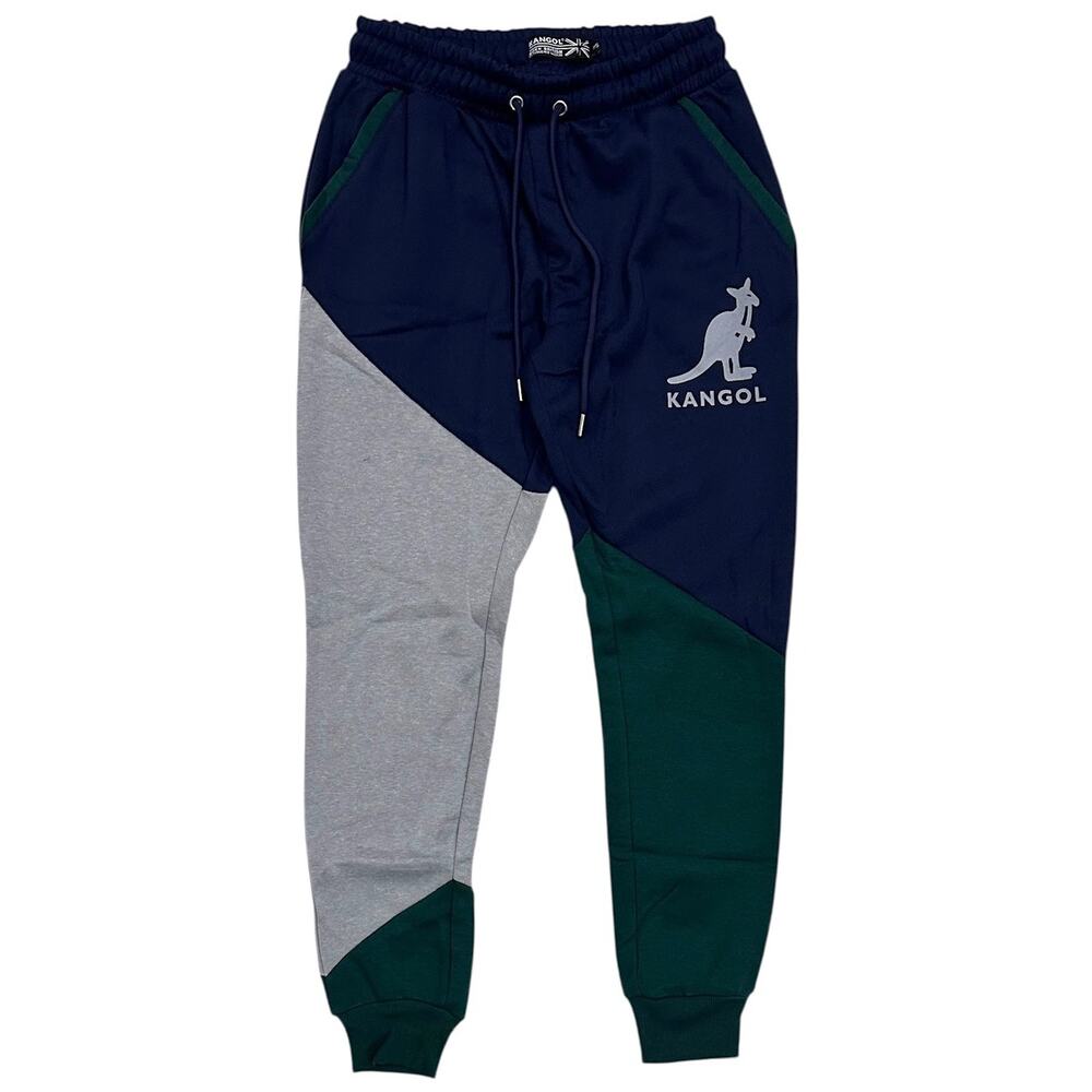 Kangol Men's Colorblock Fleece Jogger Sweatpants in Navy/Green